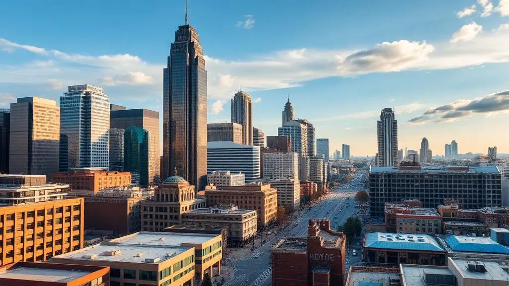 Atlanta cityscape skyline with downtown buildings and modern architecture