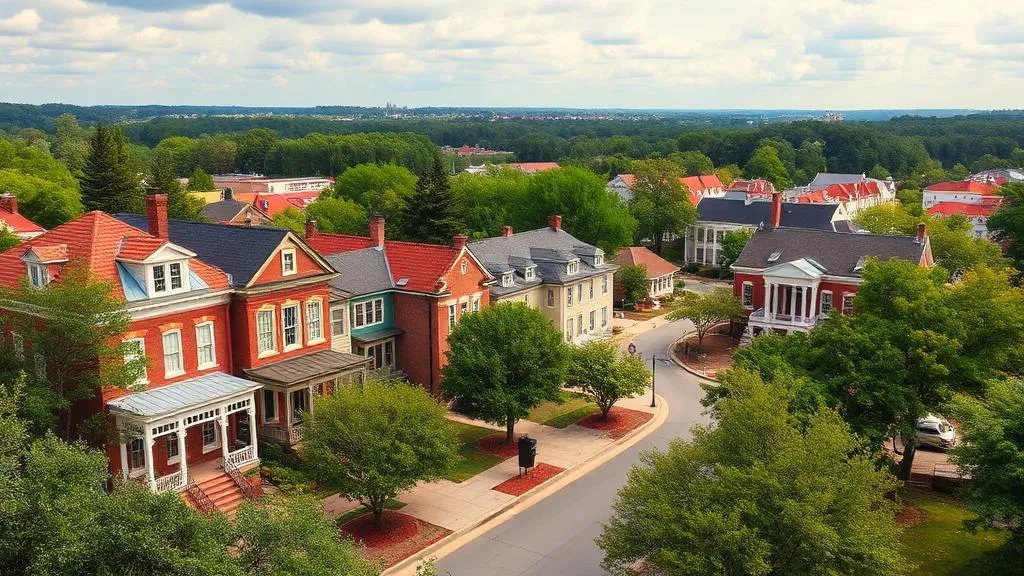 Historic Roswell district with antebellum homes and charming southern architecture